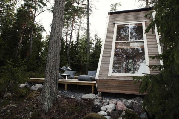 mini maison en bois vue de face