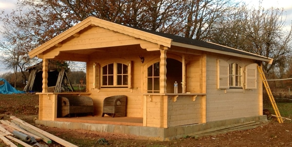 chalet en bois mississippi avec terrasse