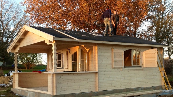 chalet en bois mississippi avec terrasse