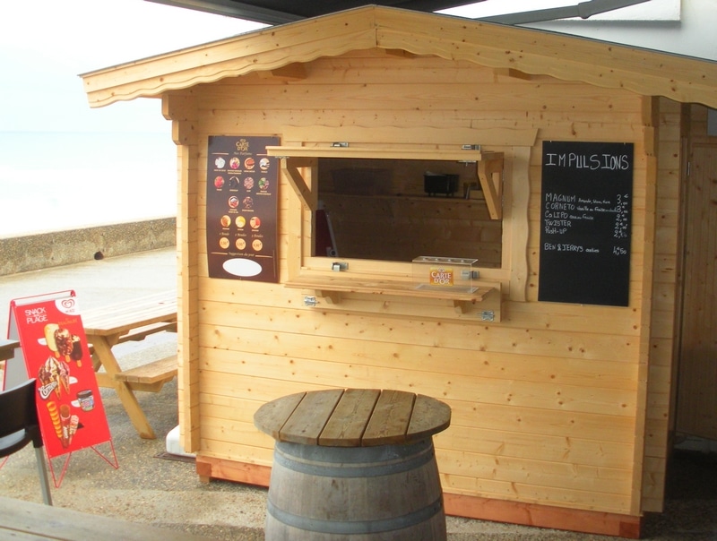 kiosque de vente en bois