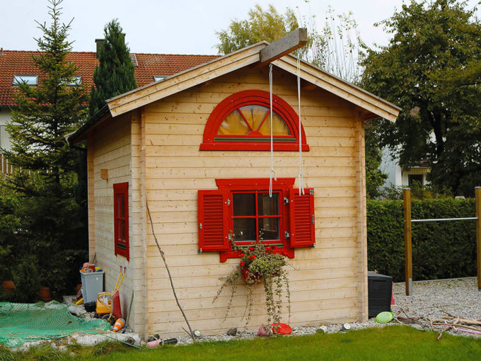 C Chalet Bois/Pod de 16m² (4X4m) fabriqué en épicéa de 44mm - Chalet Bois  BHE Abri de jardin/ Pod de 16 m2 fabriqué en épicéa massifs de 44 mm avec  sa couverture