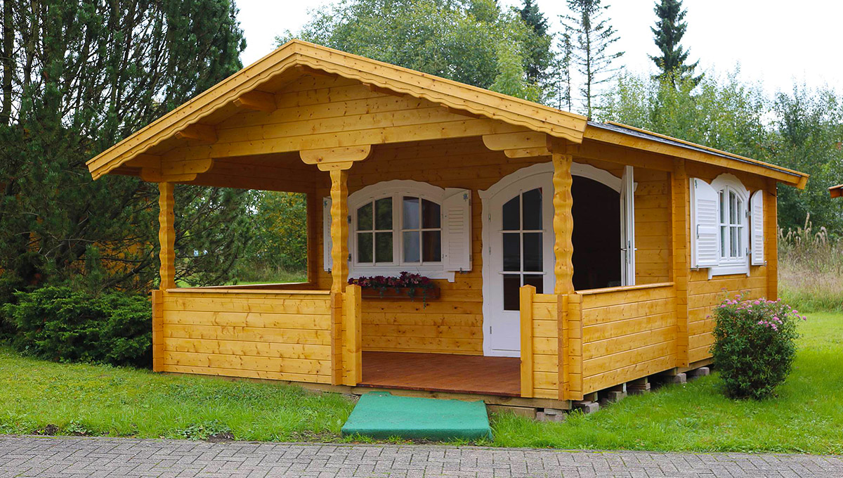 Chalet en bois MISSISSIPPI 20m2 +Terrasse Couverte - 100%modifiable