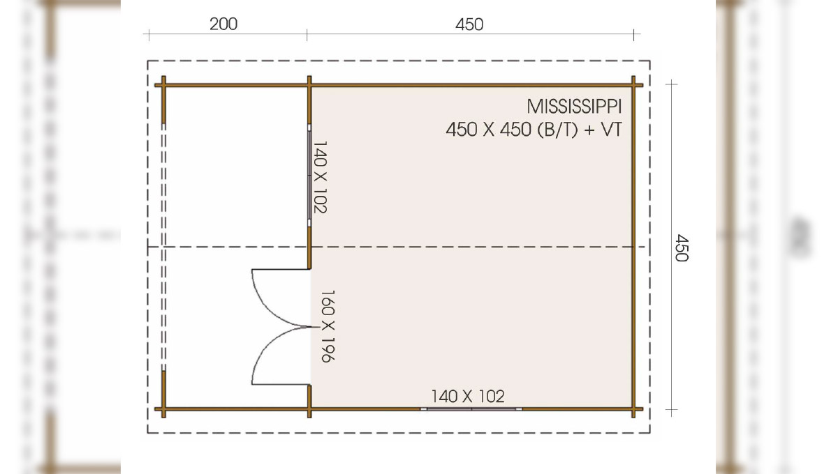 Chalet en bois MISSISSIPPI 20m2 +Terrasse Couverte - 100%modifiable