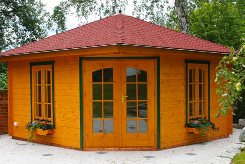 Chalet en bois d'angle panta 5 en 45mm