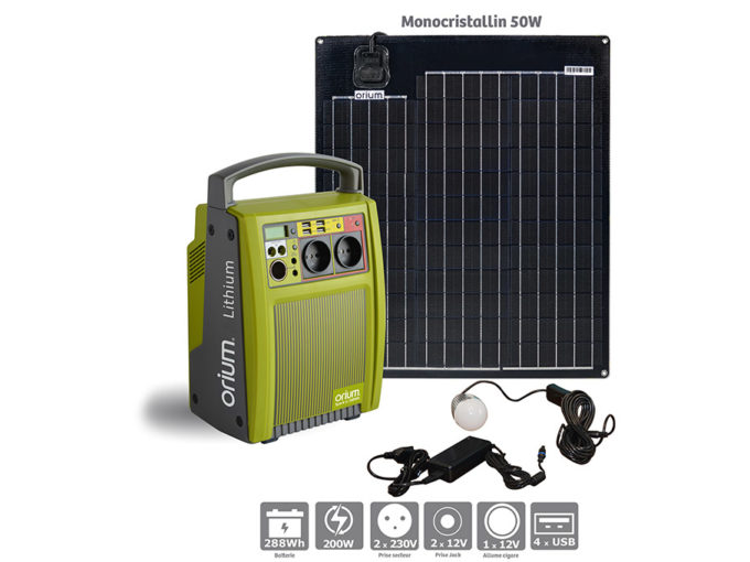 Kit panneau solaire portable 18W + batterie externe 72Wh