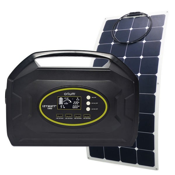 Pack Complet Batterie Externe IZYWATT 1000 + Panneau Solaire Autonome semi-flexible 120W Sunpower