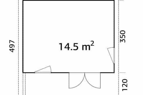 Chalet bureau Gracieux 14.5m2 plans