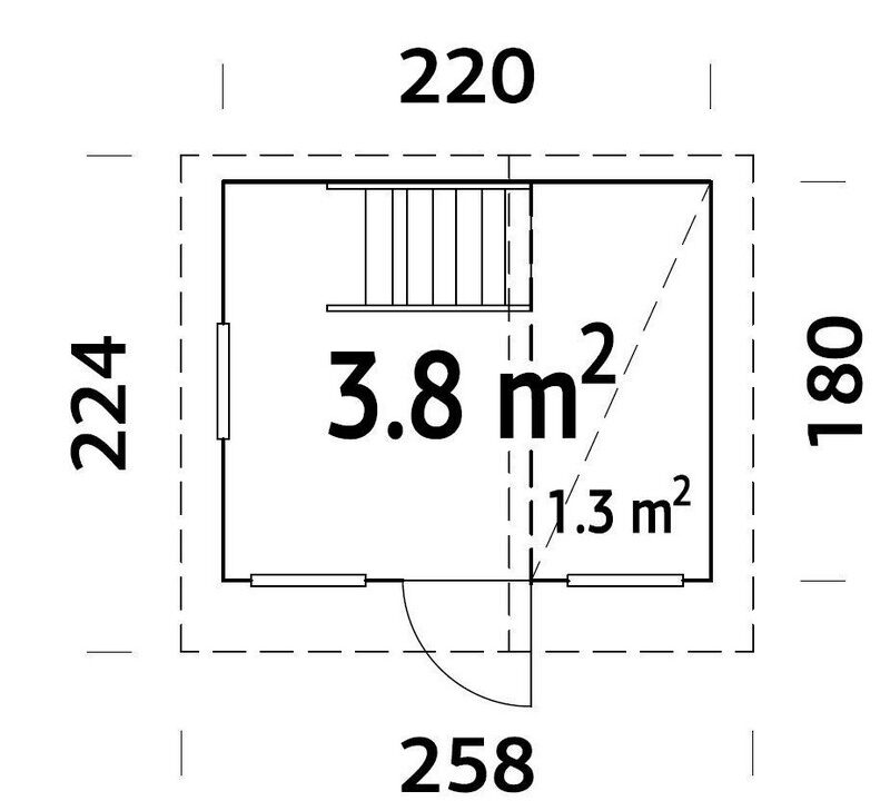 cabane en bois la maisonnette 3.8 m2 plans