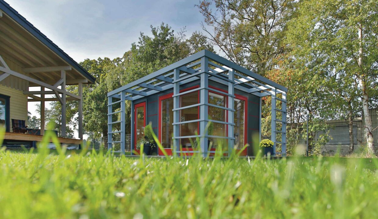 Abri de jardin bois 12 m² Cubo MH1 HPL 3040 + PERGOLA - vue 2
