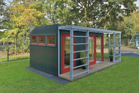 Abri de jardin bois 12 m² Cubo MH1 HPL 3040 + PERGOLA - vue 3