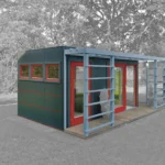 Abri de jardin bois 12 m² Cubo MH1 HPL 3040 + PERGOLA - vue 1