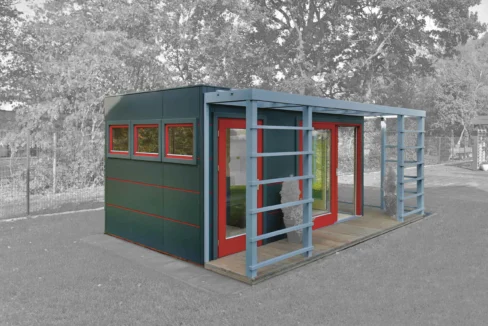 Abri de jardin bois 12 m² Cubo MH1 HPL 3040 + PERGOLA - vue 1