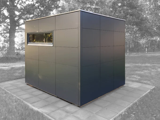 Abri de jardin en bois MH1 CUBO HPL 2530 - 7,5 m² - vue 1