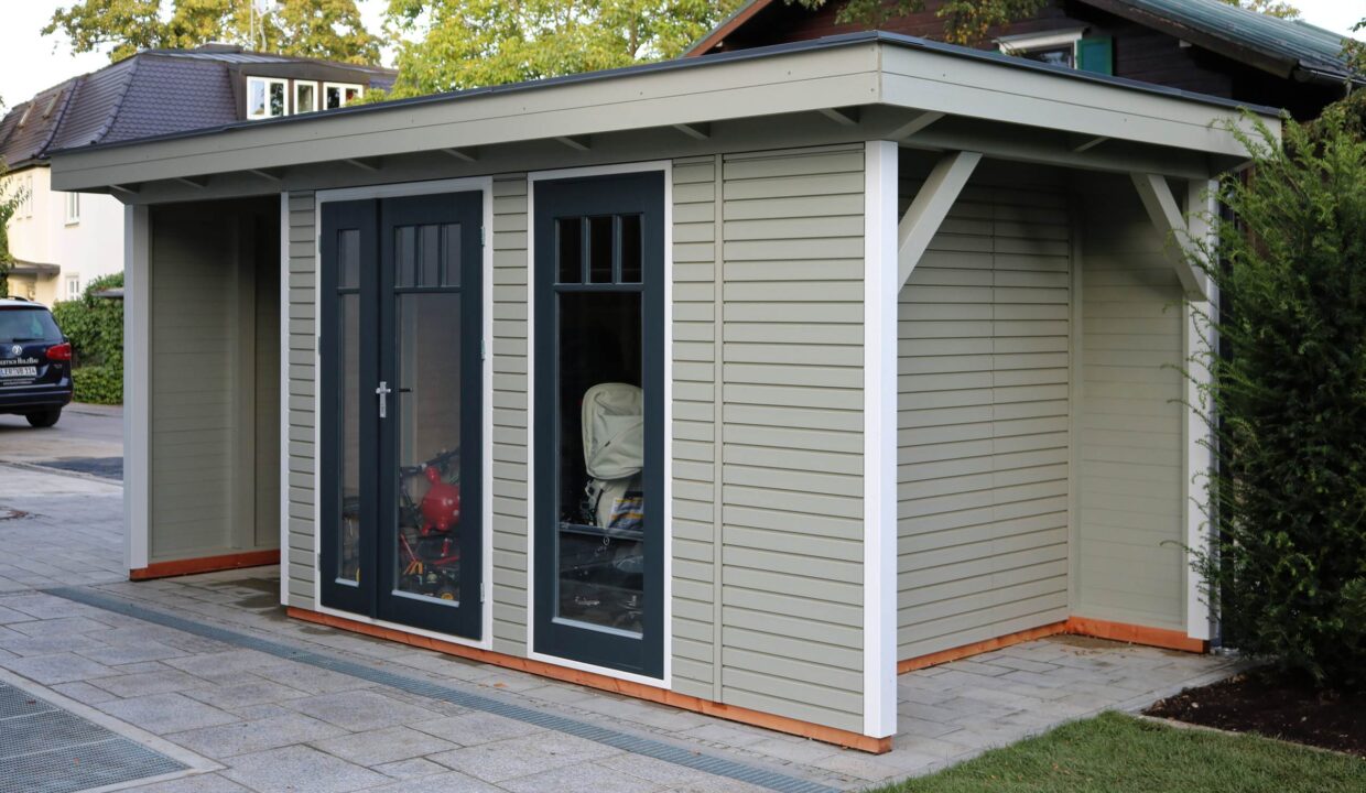 Abri de jardin bois 13,25 m² Easy 3025 F + 160 AN + 70 - vue 1