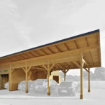 Carport en bois  m² Butterfly - vue 1