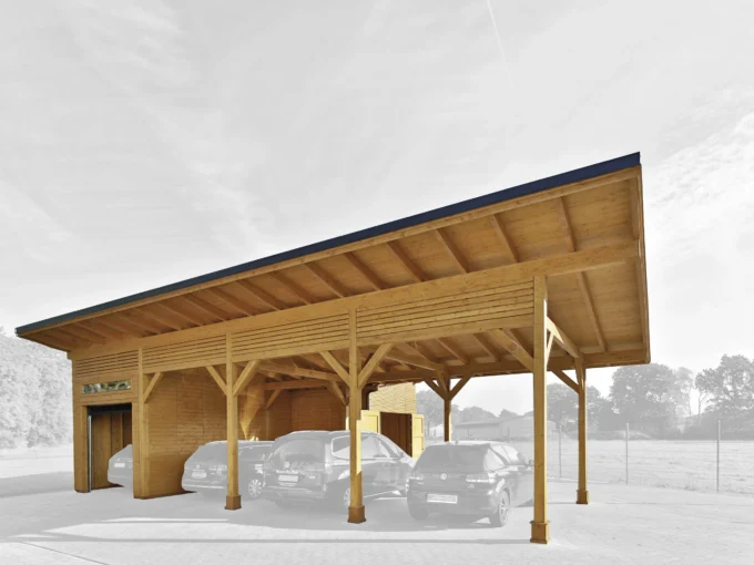 Carport en bois  m² Butterfly - vue 1