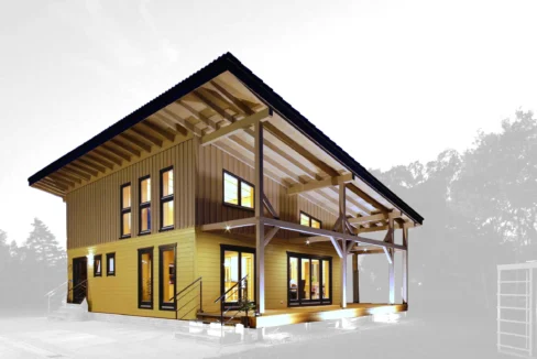 Chalet en bois 83,64 m² Office - vue 1