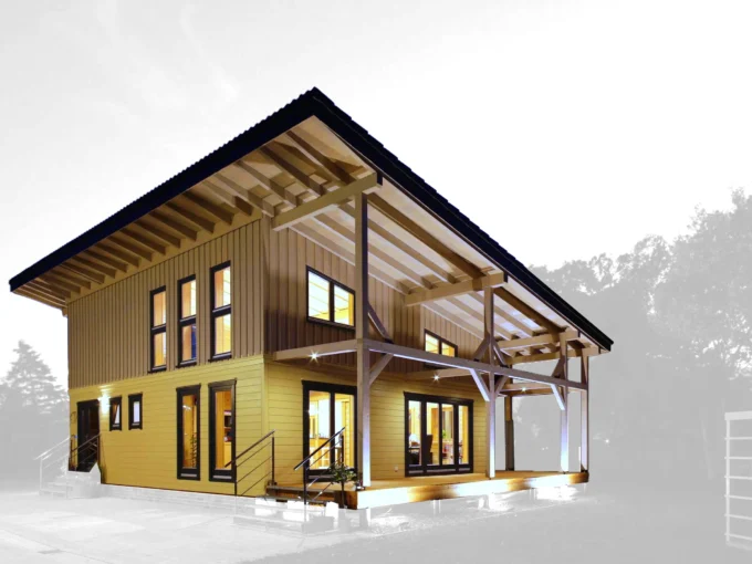 Chalet en bois 83,64 m² Office - vue 1
