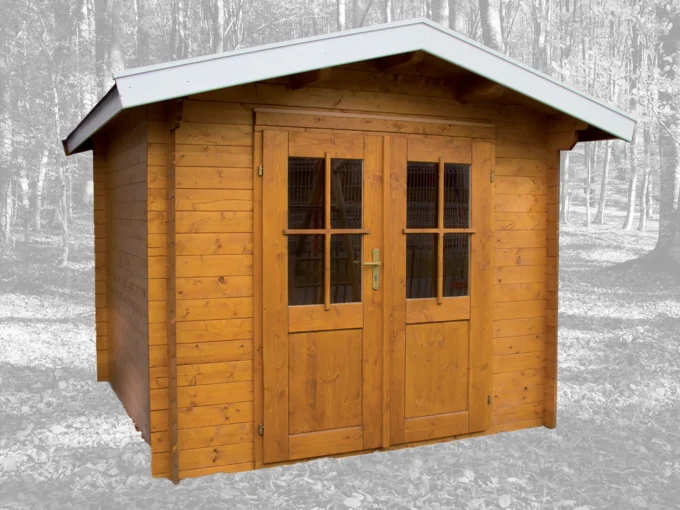 Abri de jardin en bois TS-H28-2424-DT - 5,76 m², 28 mm - vue 1