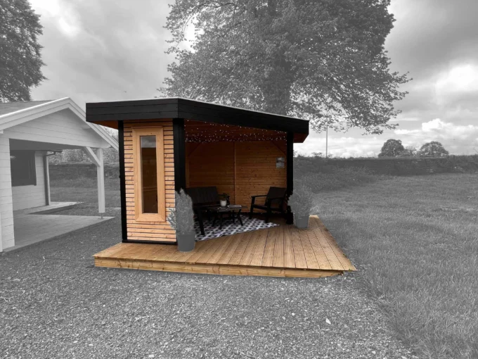 Chalet en bois CARA MIO 3030 F - 9 m², 25 mm - vue 1
