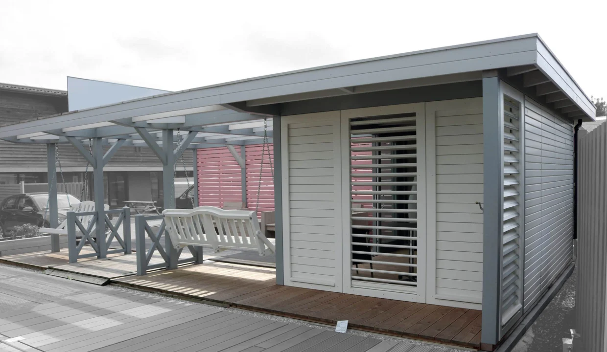 Abri de jardin bois m² Easy 4030 F + PERGOLA 5060 - vue 1