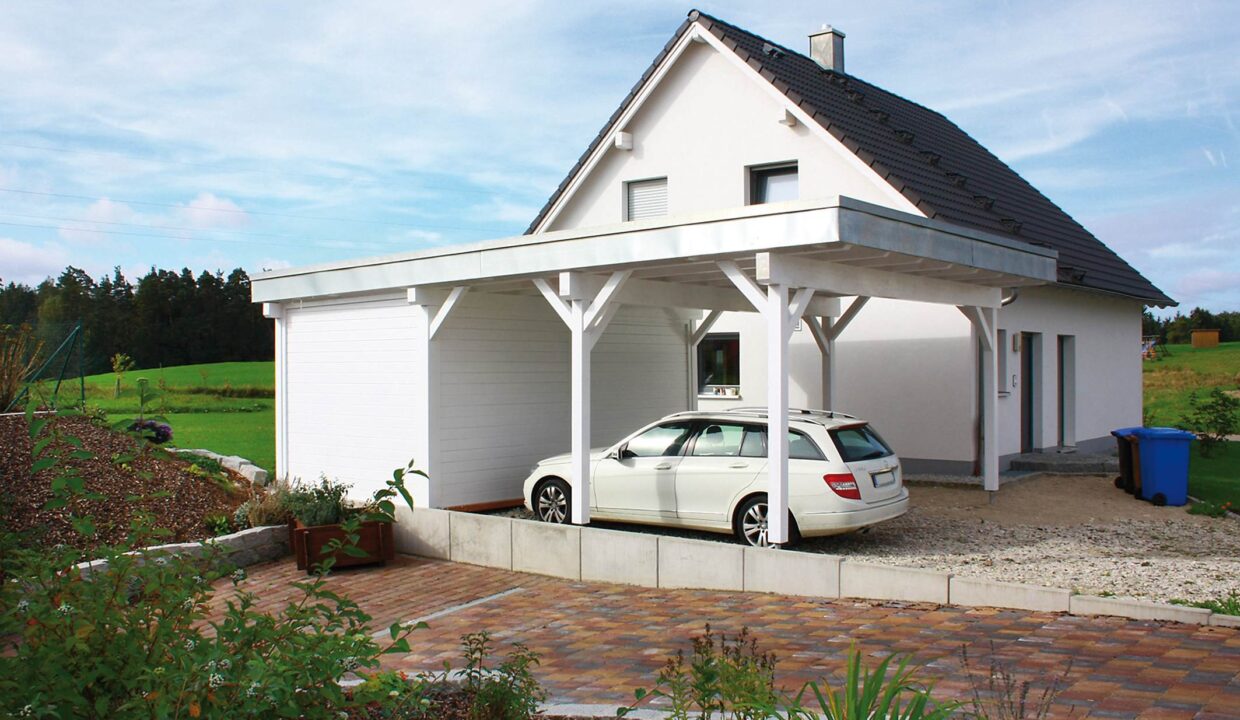 Carport en bois 28,35 m² Cicero 5750 avec annexe 3027 - vue 2