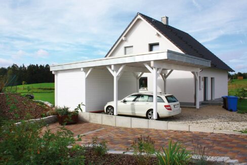 Carport en bois 28,35 m² Cicero 5750 avec annexe 3027 - vue 2