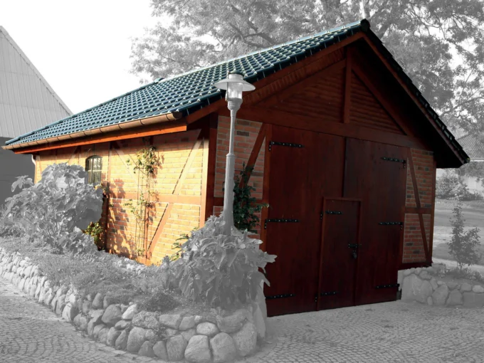 Garage en bois 53,1 m² Holstein 5990 S / W - vue 1