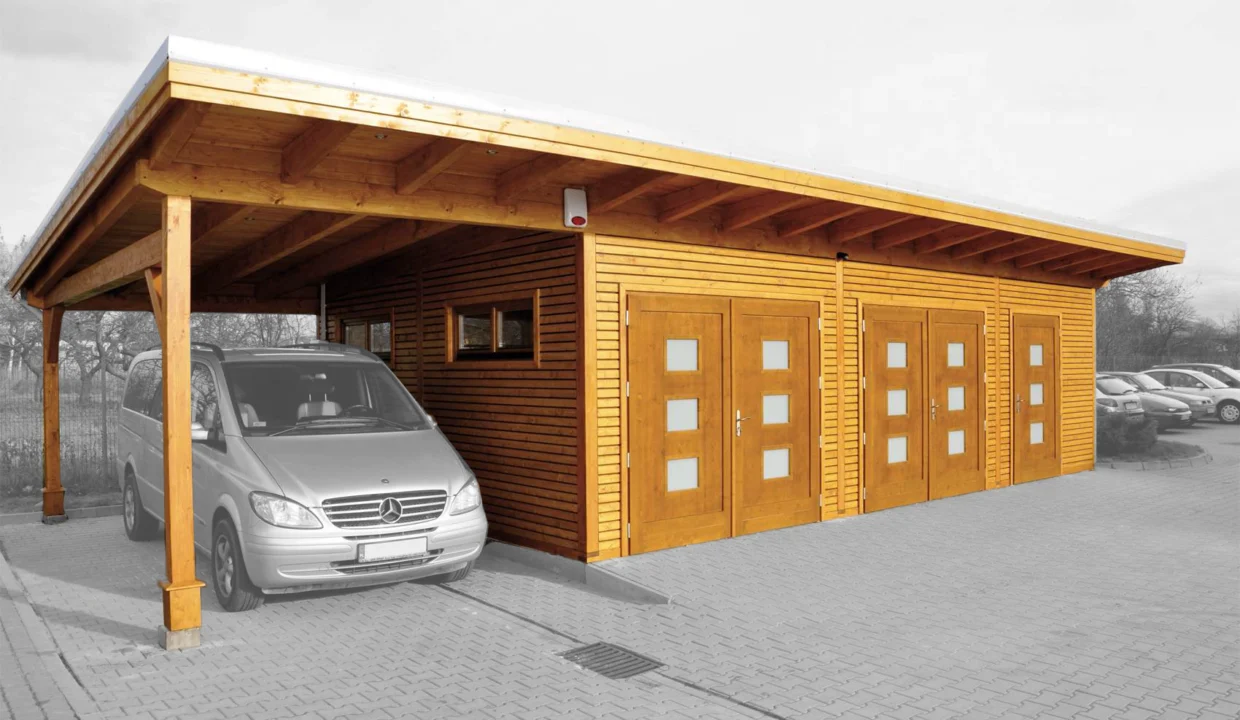 Garage en bois 51,52 m² Elegance 5692 P + 328 Sd - vue 1