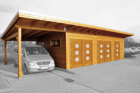 Garage en bois 51,52 m² Elegance 5692 P + 328 Sd - vue 1