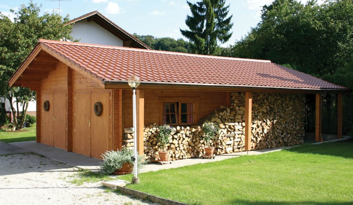 Garage en bois 48 m² Hansa 6080 S + 130 Sd - vue 3