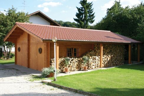 Garage en bois 48 m² Hansa 6080 S + 130 Sd - vue 3