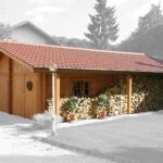 Garage en bois 48 m² Hansa 6080 S + 130 Sd - vue 1