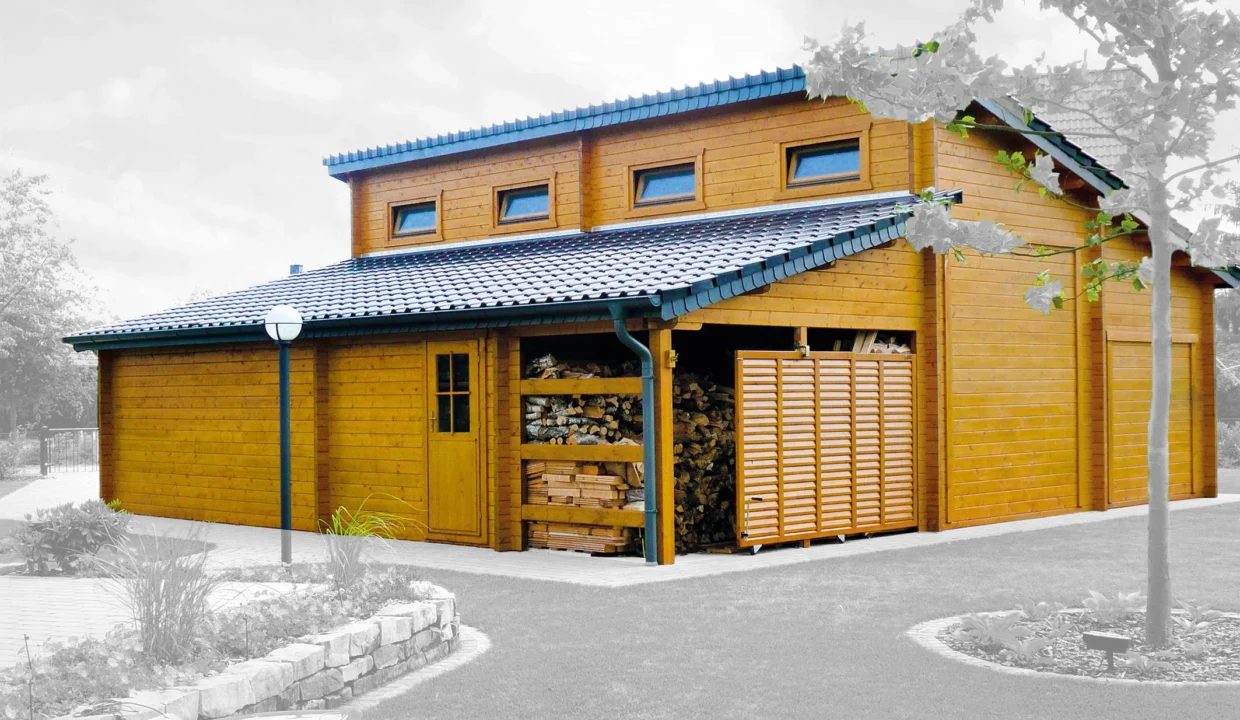 Garage en bois 94,92 m² Molto Grande - vue 1