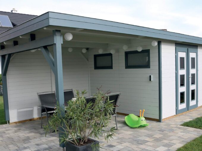 Abri de jardin bois 9 m² MH2 3030 avec appentis - vue 1