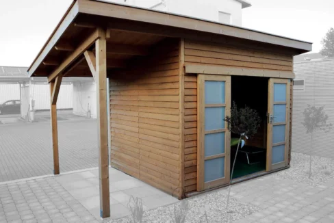 Abri de jardin bois 7,5 m² MH2 2530 P + 130 SD - vue 2