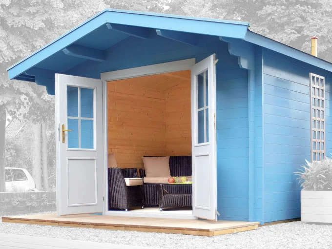 Abri de jardin en bois H28-3030-DT - 9 m², 28 mm - vue 1