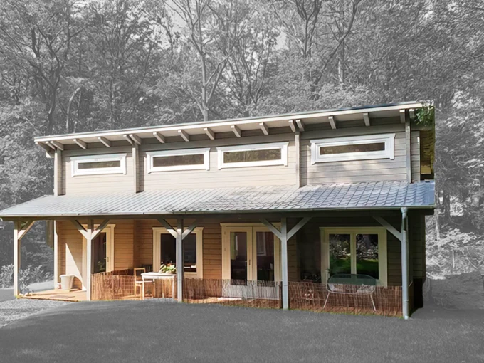 Maison en bois MALDEN - 50,16 m², 94 mm - vue 1