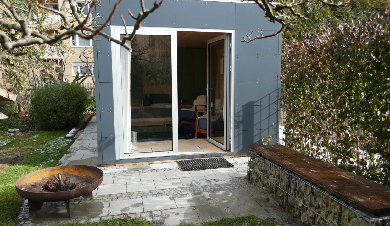 Bureau de jardin en bois MH CUBO HPL 3160 - 18,6 m² - vue 1