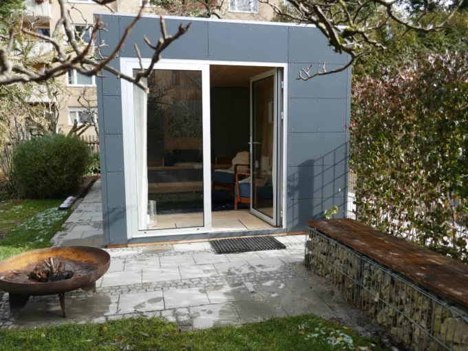 Bureau de jardin en bois MH CUBO HPL 3160 - 18,6 m² - vue 1