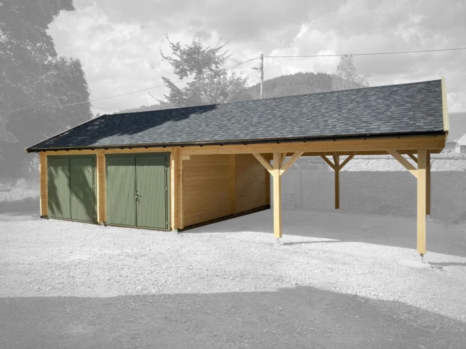 Garage en bois 75,6 m² Belfast - vue 1