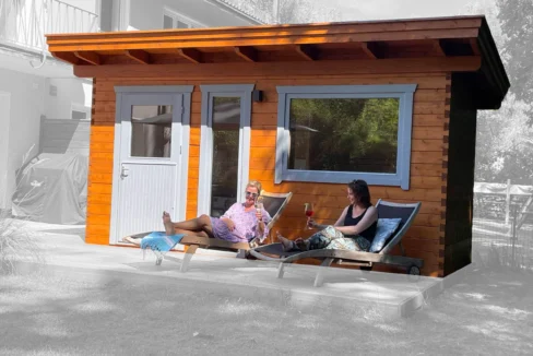 Sauna extérieur en bois 9,9 m² Grünwald - vue 1