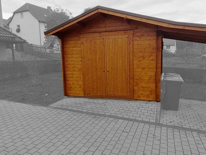 Garage en bois WEIDA - 5,46 m², 28 mm - vue 1