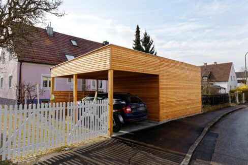 Carport en bois 26,77 m² Cara 5052 avec annexe 312 - vue 2