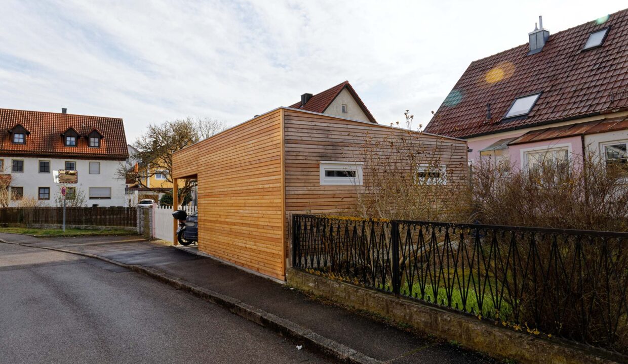 Carport en bois 26,77 m² Cara 5052 avec annexe 312 - vue 3
