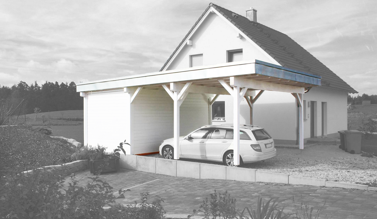 Carport en bois 28,35 m² Cicero 5750 avec annexe 3027 - vue 3