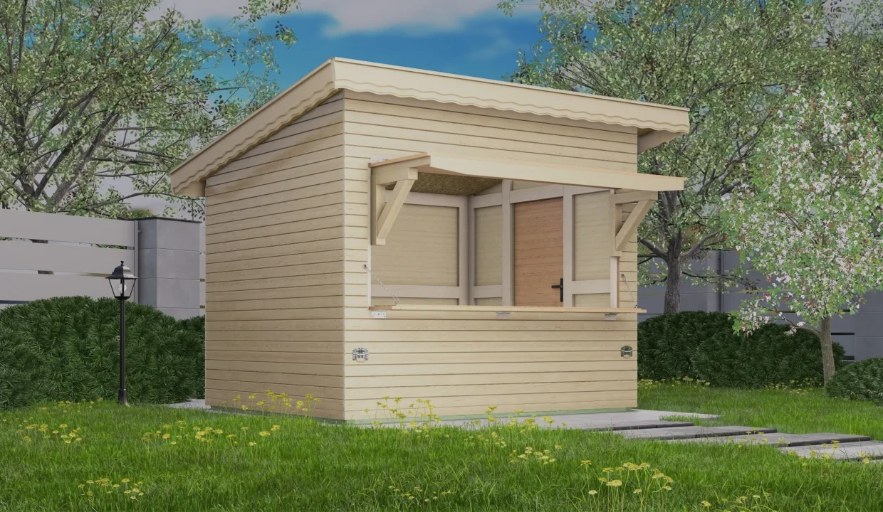 Abri de jardin en bois 123 KIOSK P - 7,5 m², 19 mm - vue 1