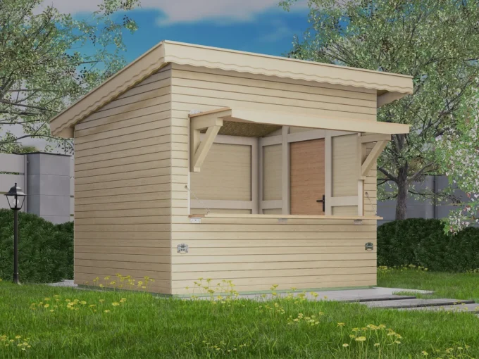 Abri de jardin en bois 123 KIOSK P - 7,5 m², 19 mm - vue 1