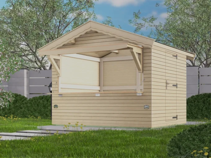 Abri de jardin en bois 123 KIOSK S - 7,5 m², 19 mm - vue 1