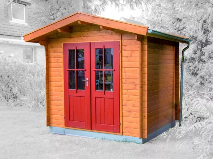 Abri de jardin en bois TS-H28-2119-DT - 3,99 m², 28 mm - vue 1